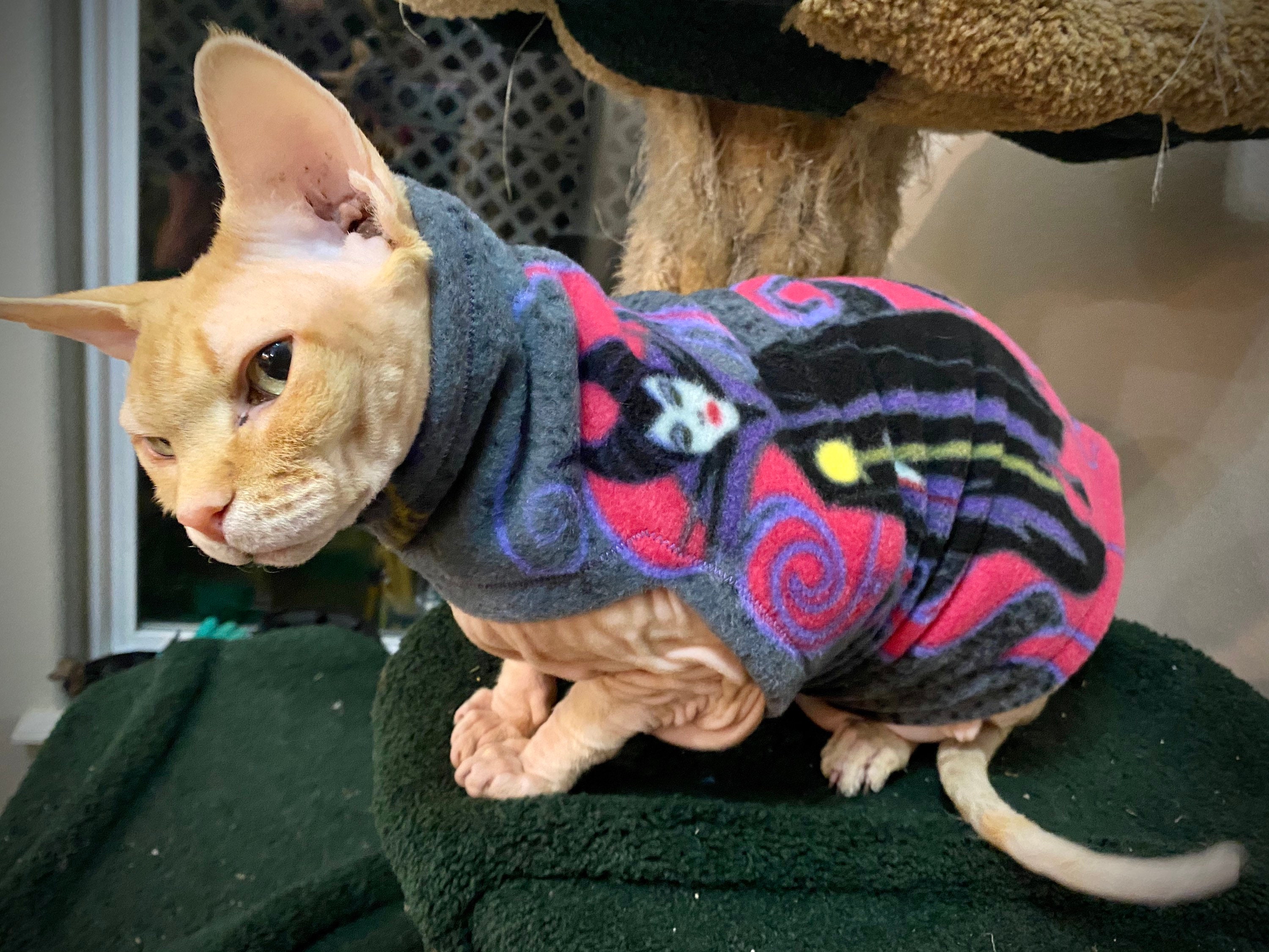 Beehives cozy fleece Sphynx sweater Etsy