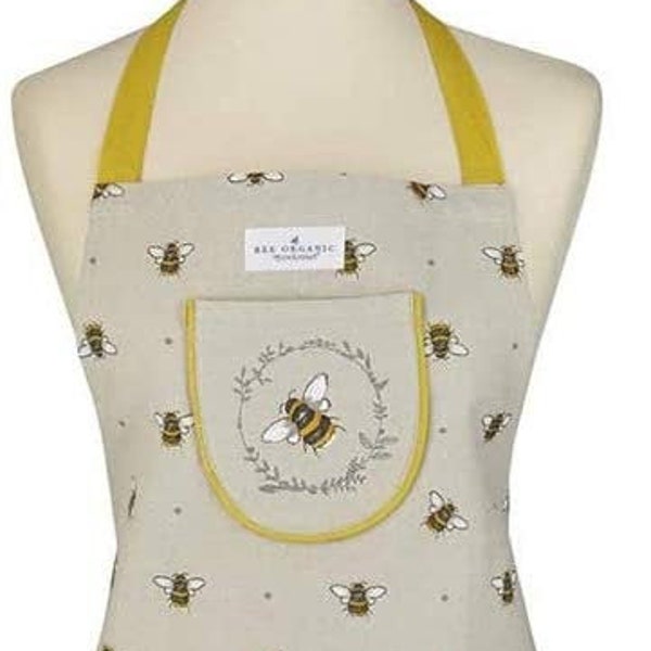 Bumble Bee Cotton Linen Kitchen Aprons For Women, Cooking Gift,Baking