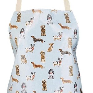 Dog Waterproof Cooking Baking Cute Kitchen Aprons For Women,Oilcloth Wipe Clean Apron, PVC Apron