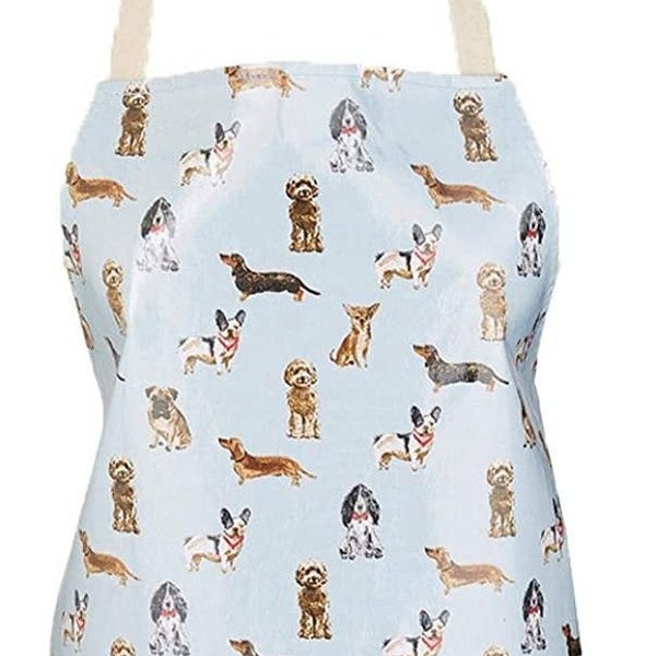 Mignons tabliers de cuisine imperméables pour chien pour femme, tablier en toile cirée essuyable, tablier en PVC