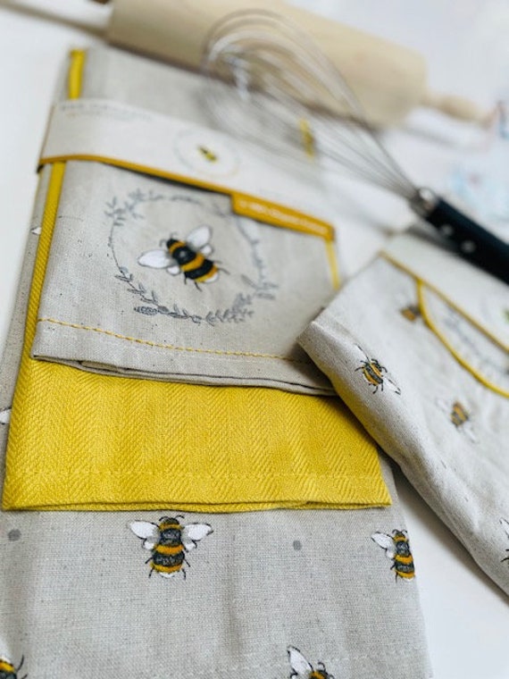 Bumble Bee Linen Cotton Organic Kitchen Towels, Dish Tea Towel,gifts 