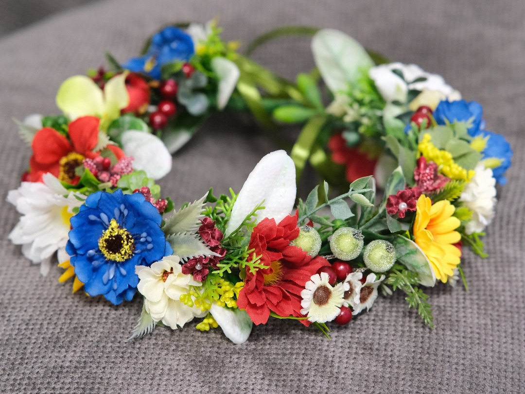 Ukrainian Floral Crown Ukrainian Flower Wreath Traditional Etsy