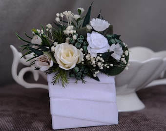 Greenery white pocket boutonniere, Sage green flowers, Greenery wedding, Groom's accessories, Rustic boutonnieres, White boutonnieres