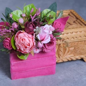 Pink pocket boutonniere Summer wedding Groom Groomsmen Wedding flower accessories Buttonhole