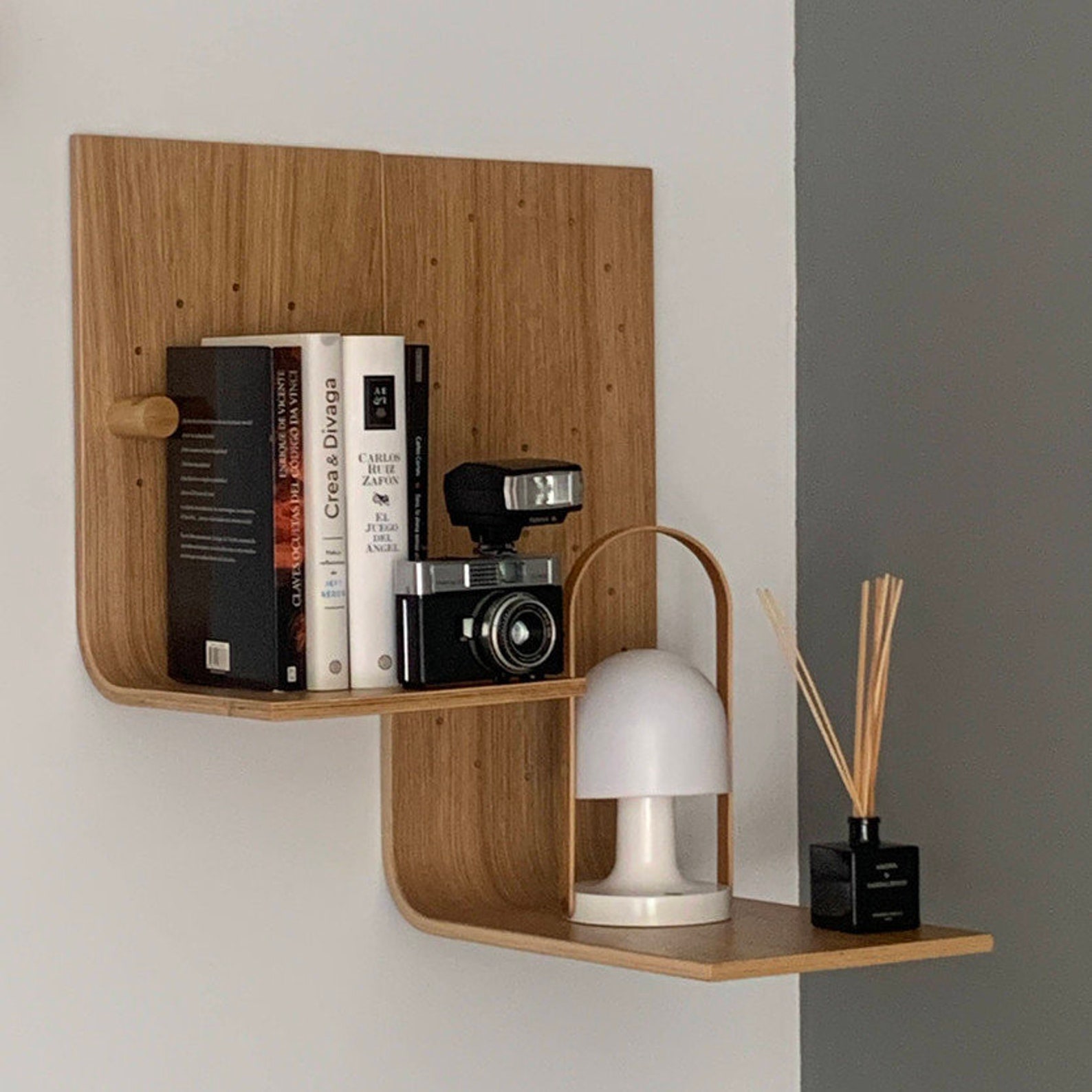 Curved Wall Shelves Wooden Shelves Modular Shelf Wall Etsy