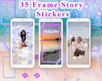 35 Frame Instagram Story Stickers| Instastory Stickers| PNG Stickers| Instagram Stickers| Instagram Template| Custom Instastory Stickers