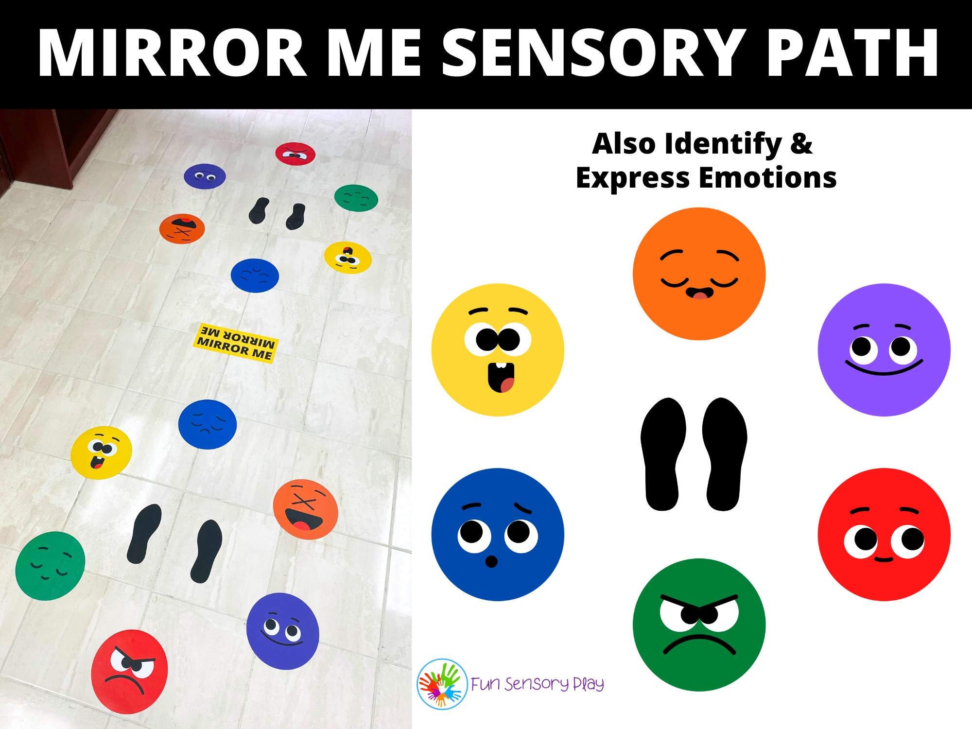 Sensory Path Floor Decal Stickers Mirror Me, Sensory Pathway