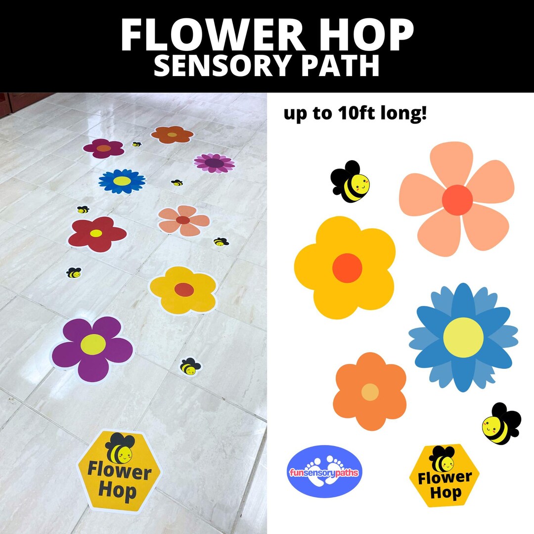 Sensory Path Flower Hop Floor Decals, Sensory Floor Decal Stickers ...