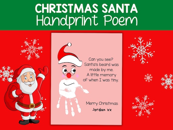 Santa handprint on sale
