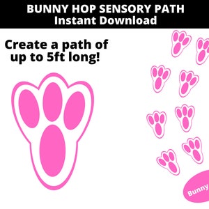 Sensory Path SVG Instant Download, Bunny Hop Sensory Pathway, Cricut SVG, Silhouette Cut File, Movement Break, Brain Breaks, Therapy