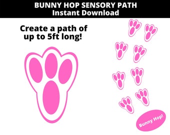Sensory Path SVG Téléchargement instantané, Bunny Hop Sensory Pathway, Cricut SVG, Silhouette Cut File, Movement Break, Brain Breaks, Thérapie