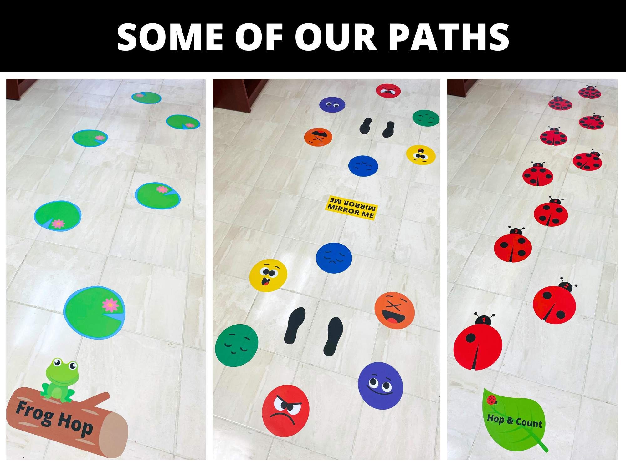 Deluxe School & Classroom Sensory Path Kit – with 65 Custom  Vinyl Decals : Office Products