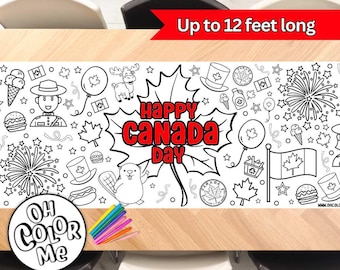 Canada Day Giant Coloring Poster Paper Table Runner Party Table Colouring Sheet Paper Tablecloth Kids Summer Activity