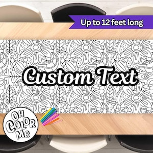 Floral Pattern Coloring Banner Personalized Colouring Poster for Team Building Relaxing Coloring Mandala Giant Paper Large Zen Coloring