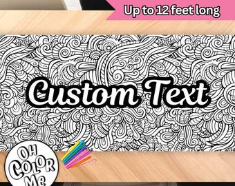 Abstract Curls Giant Coloring Banner Personalized Relaxing Colouring Pattern Waves Coloring Poster Mandala Meditation Stress Relief