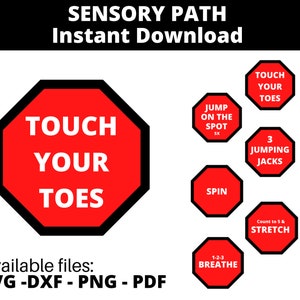 Sensory Path SVG Instant Download, Activity Spots Sensory Pathway, Cricut SVG, Silhouette Cut File, Movement Break, Brain Breaks, Therapy