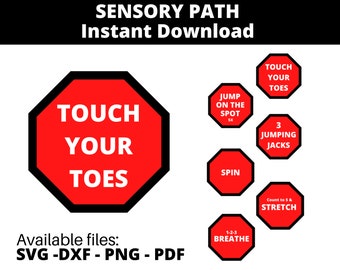 Sensory Path SVG Instant Download, Activity Spots Sensory Pathway, Cricut SVG, Silhouette Cut File, Movement Break, Brain Breaks, Therapy