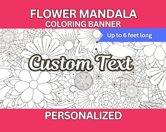 Flower Mandala Giant Coloring Poster Paper Table Runner Team Building Activity Personalized Coloring Paper