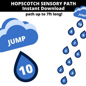 Sensory Path SVG Instant Download, Hopscotch Sensory Pathway, Cricut SVG, Silhouette Cut File, Movement Break, Brain Breaks, Therapy