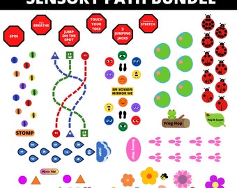 Sensory Path Floor Stickers Pick Your Own Bundle, 5 Designs, Sensory Hallway, Sensory Floor Decal Stickers, Sensory Walk, Floor Decal School