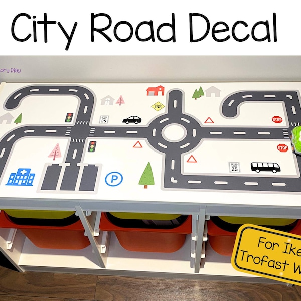 City Road Decal Stickers - Fits Ikea Trofast White (no furniture included), 1 full sticker sheet