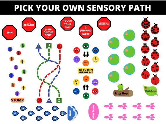 Sensory Path Floor Stickers Pick Your Own Bundle, 5 Designs