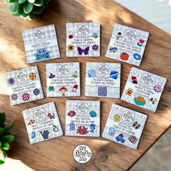 Mini Coloring Book Bundle - Pick Your Bundle, Simple & Bold Coloring Book for Adults Kids, Tiny Coloring Book, Stocking Stuffer