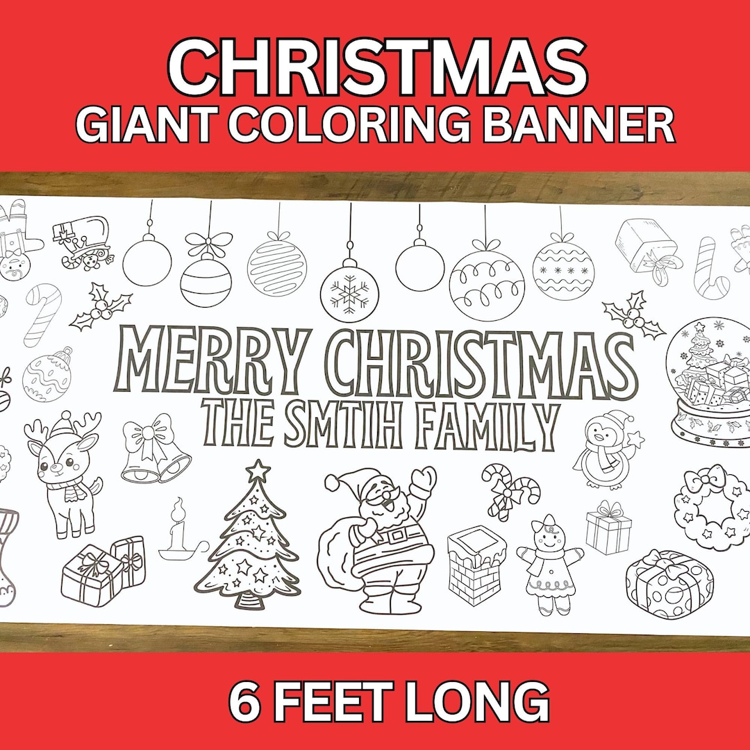 Christmas Giant Coloring Poster Paper Table Runner Christmas Party ...