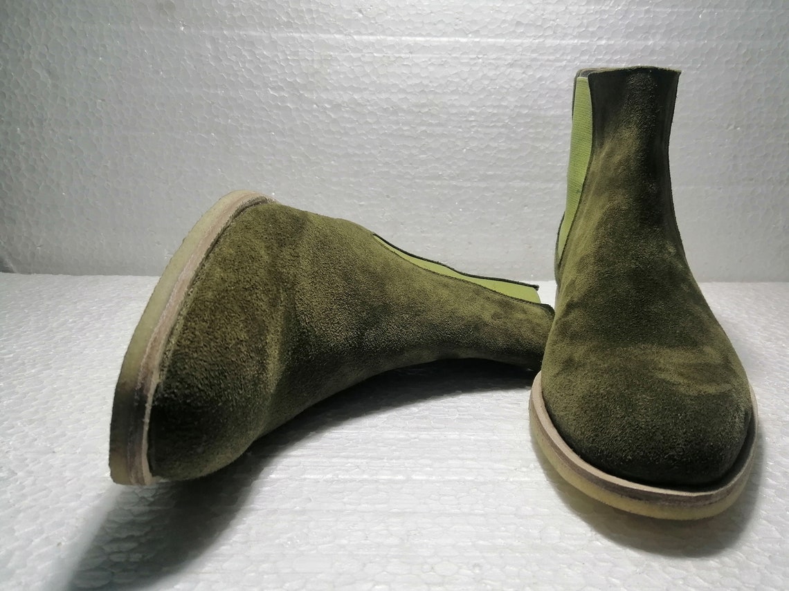 olive green chelsea boots