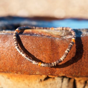 Coconut wood anklet, dark brown anklet, wooden surf anklet, layer anklet, woman anklet, man anklet