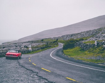 A Car in the Mountains - Digital Print - Ireland Photography - Travel Photography - A Car in Mist -