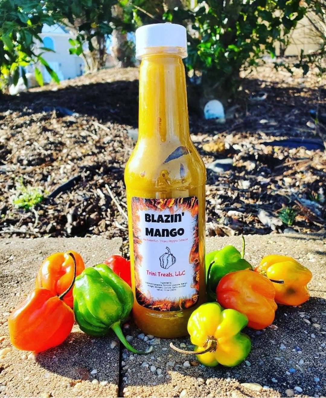 Trinidadian Blazin Mango Pepper Sauce/ Hot Sauce/ Trini Pepper Sauce/ Mango Hot Sauce/ Scorpion