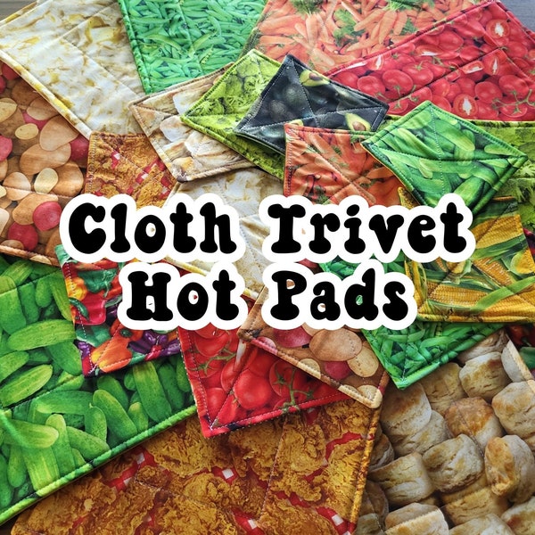 Cloth Hot Plate Pad, Handmade Hot Mat Trivet, Hot Pot Holder, Cook Gift, Handmade Pot Holder, 9x13 Hot Mat, Fabric Pad