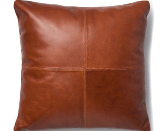 Leather pillow case | Etsy Genuine leather pillow | Etsy