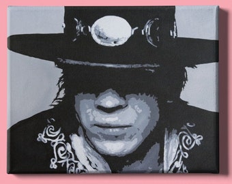 Stevie Ray Vaughan Canvas Print | Guitar Wall Art | Musician Gift | Figure Painting | Music Room Decor | Pop Art Painting | SRV Canvas Art