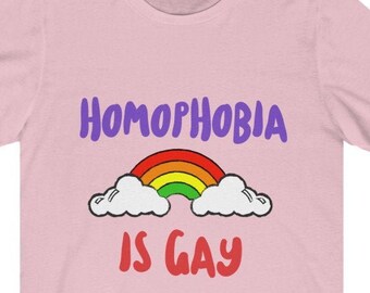 Homofobia es gay / camiseta gay / camisas hilarantes / camiseta vintage / camisa LGBT / camisa good vibes / camisa Gary / camisa más vendida