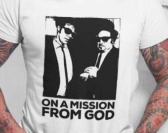 The Blues Brothers TShirt / Mission from God / John Belushi / Dan Akroyd / SNL / 70s Music Shirt / Music Gift / Music Legends
