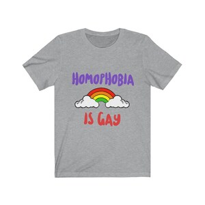 Homophobia is Gay | Gay Tshirt | Hilarious Shirts | Vintage T Shirt | LGBT Shirt | Good Vibes Shirt | Gary Shirt | Best Selling Shirts Athletic Heather