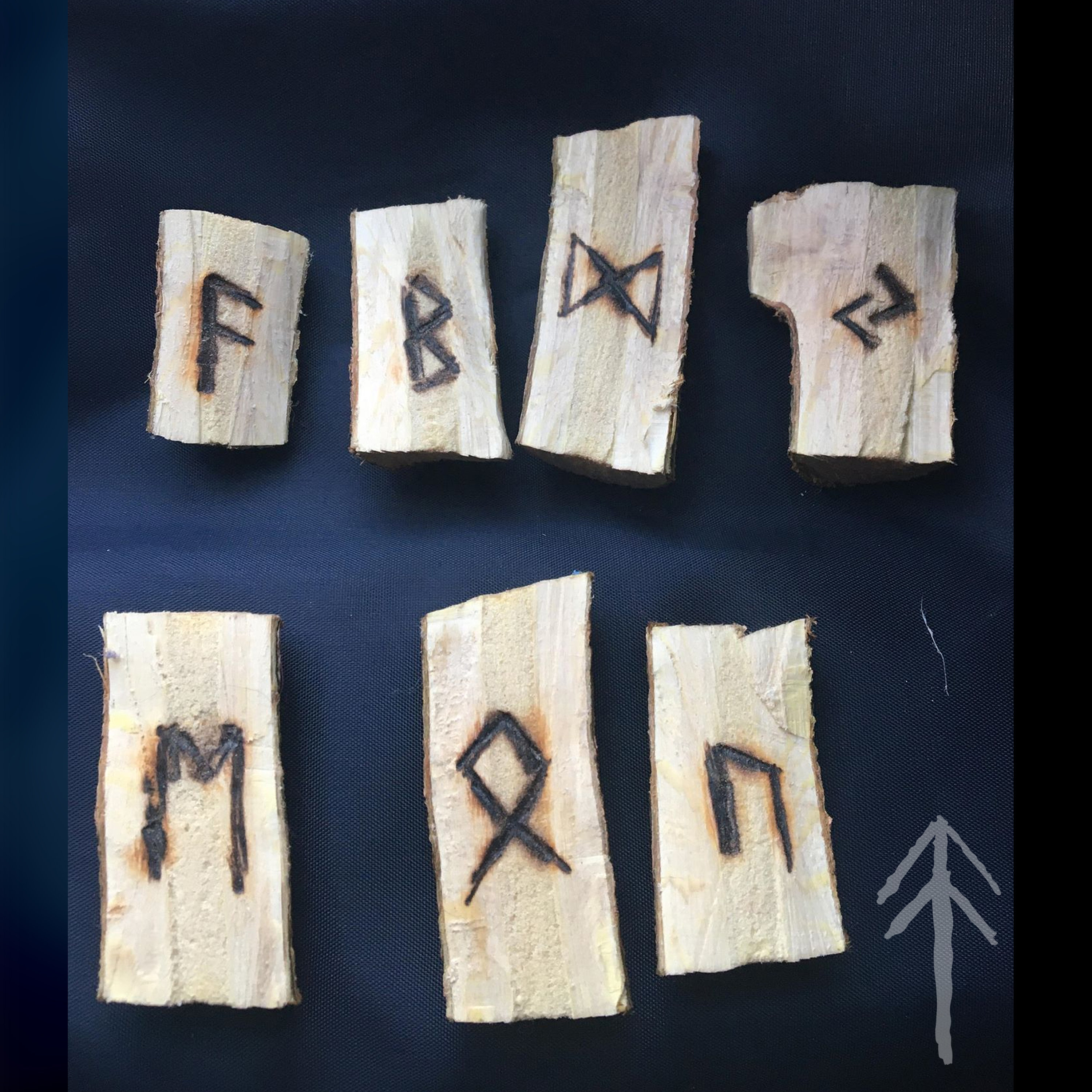 Hand Carved and Engraved Wooden Runes set of 7 Etsy