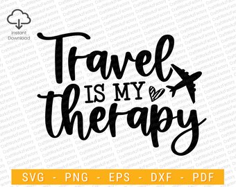 Travel is my therapy svg, Travel SVG, Weekend svg, Travel svg, Vacation, Airplane, Vacation design | Instant download