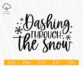 Dashing through the snow svg, Winter Christmas | Instant download