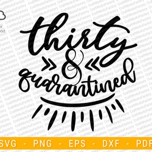 30th Birthday, Thirty and Quarantined Svg, Happy 30th Birthday Gift Svg | Instant download