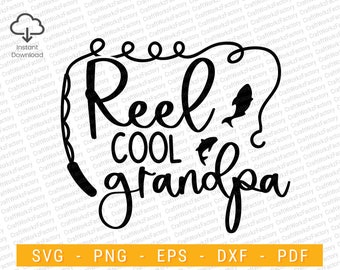 Reel cool grandpa svg, Bass Fishing svg, Father’s Day Svg, Fishing decal design | Instant download