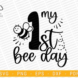My 1st bee day svg, birthday invitation, Kids Party, Baby Shower, Gender Reveal, onesie, Newborn SVG, funny baby svg | Instant download
