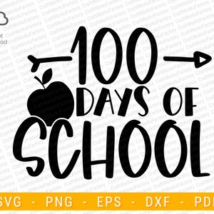 100 Days of School, Back to School Svg, Teacher School Svg, 100 Hearts SVG, loving school | Instant download