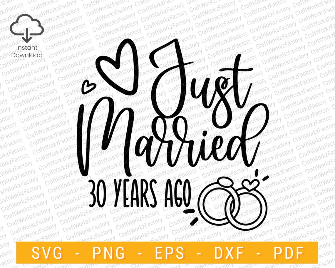 Just married vor 30 Jahren Svg 30 Jahre Hochzeitstag 30 Etsy.de