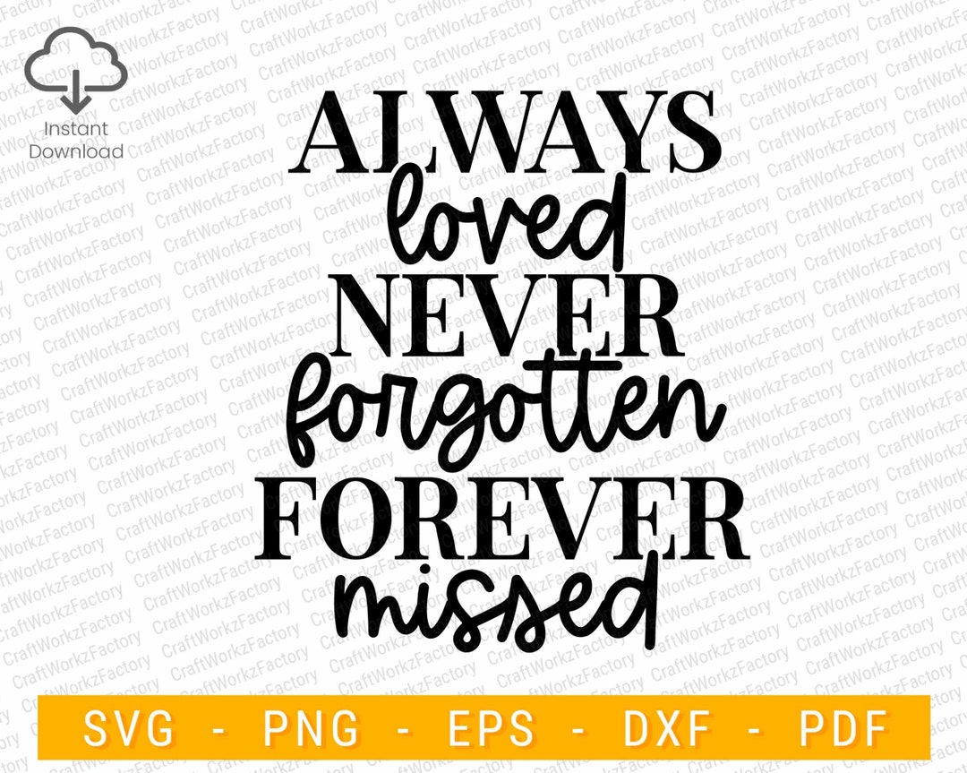 Always Loved Never Forever Missed Svg, Christmas Quote