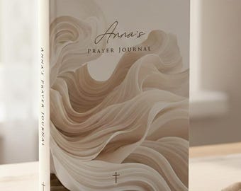 Prayer Journal – Personalized Abstract Undated Bible Study Journal, Daily Devotional Journal, Christian Reflection Notebook. Gift for Mom