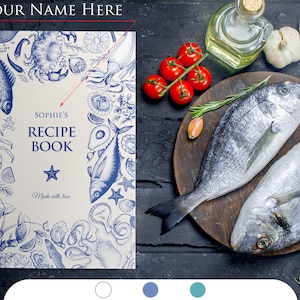 Personalized recipe journal to write your favorite recipes, custom recipe book, blank cookbook, birthday gift for mom, anniversary gift idea