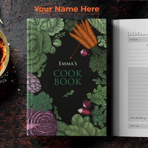 Write your own 228 recipes-Personalized blank cookbook with measurement page. Custom gift for birthday, gift for friend, gift for mom